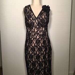 Black lace overlay dress